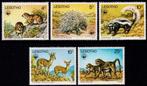 Lesotho 1977 Dieren baviaan stekelvarken das klipspringer pf, Verzenden, Overige landen, Postfris