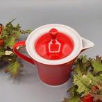 Porseleinen Theepotje/ Melkkannetje  1 kops rood, Huis en Inrichting, Overige typen, Ophalen of Verzenden, Zo goed als nieuw, Overige stijlen