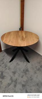 Eettafel Ferris rond eikenhout 110 cm, Huis en Inrichting, Tafels | Eettafels, Ophalen, Zo goed als nieuw, Vier personen, 100 tot 150 cm