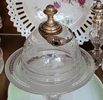 Antieke kaasstolp met glazen deksel en zilveren dop, Ophalen of Verzenden, Gebruikt