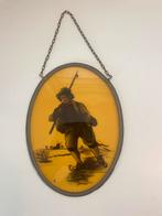 Schaatser glas in lood, Antiek en Kunst, Antiek | Wandborden en Tegels, Ophalen of Verzenden