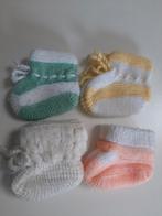 4 paar gebreide baby slofjes., Kinderen en Baby's, Ophalen of Verzenden, Zo goed als nieuw, Jongetje of Meisje, Slofjes