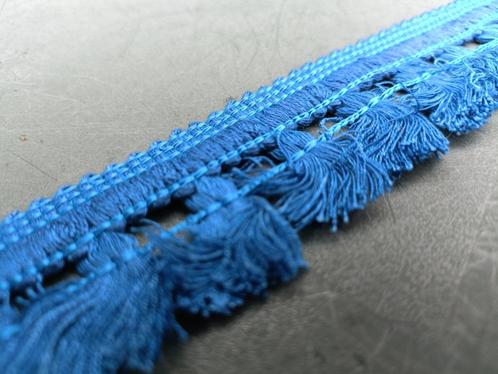 Vintage fournituren sierband flosjes blauw 3,5 cm (KV16), Hobby en Vrije tijd, Naaien en Fournituren, Nieuw, Lint, Band of Elastiek