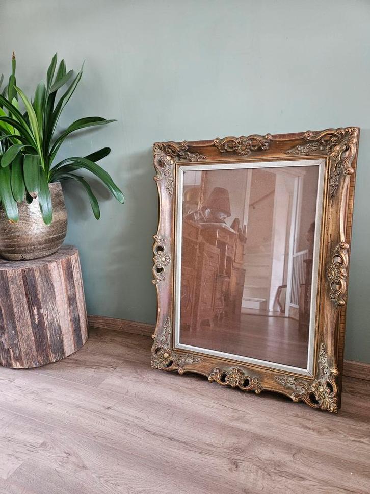 Zeer grote vintage barok lijst met glas / schilderij lijst, Huis en Inrichting, Woonaccessoires | Lijsten, Gebruikt, 50 tot 75 cm