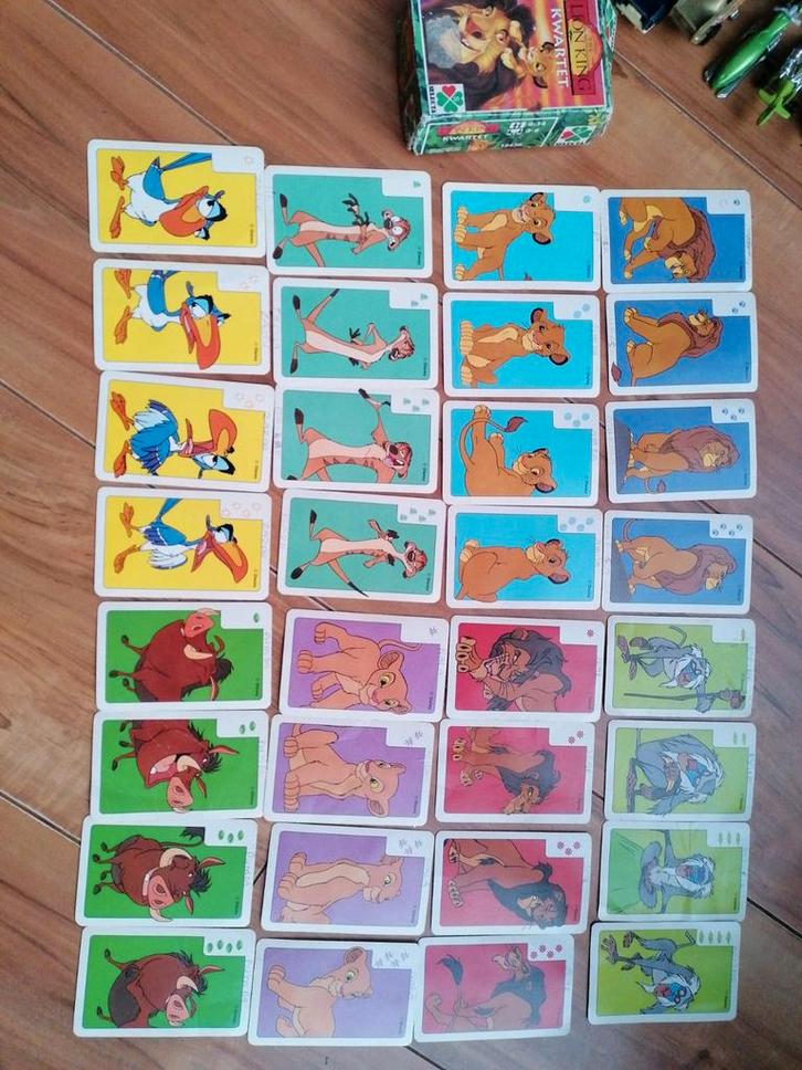 Compleet Lion King Kwartet spel, Verzamelen, Disney, Gebruikt, Leeuwenkoning of Jungle Boek, Ophalen of Verzenden