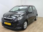 Peugeot 108 Occasion in zwart met airco en bluetooth connect, Auto's, Voorwielaandrijving, Stof, 4 stoelen, Zwart