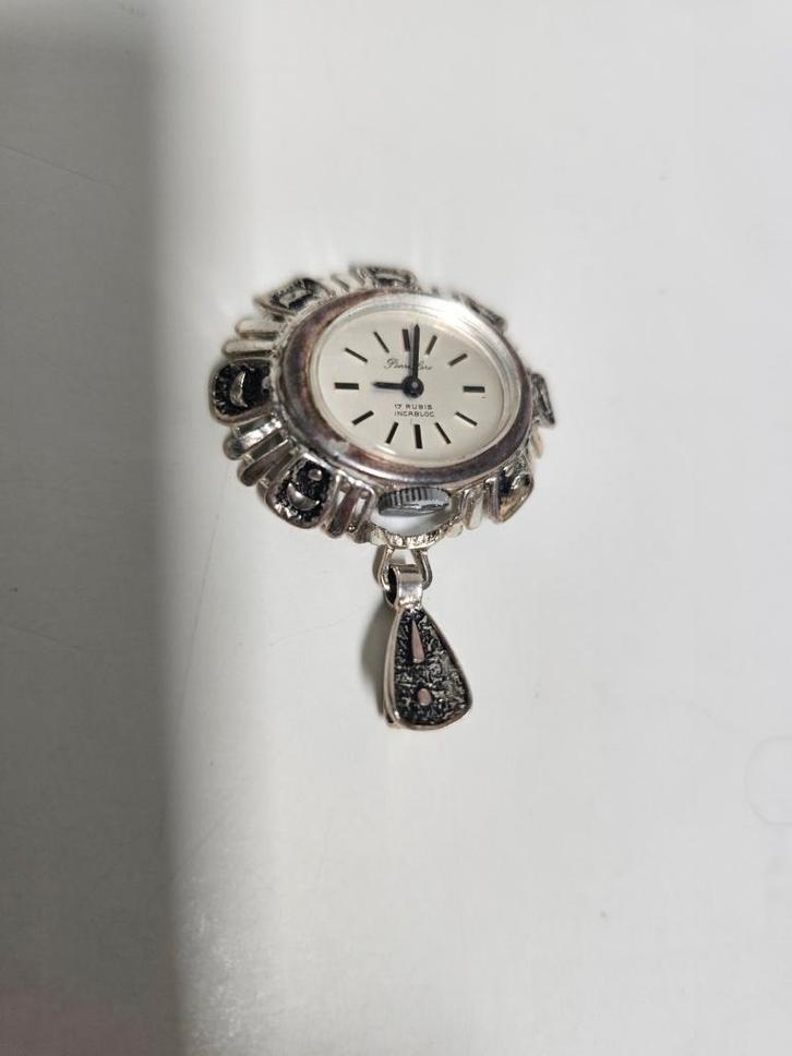 Pierre Laro zilveren horloge voor €30,-!, Sieraden, Tassen en Uiterlijk, Horloges | Dames, Gebruikt, Overige merken, Zilver, Staal