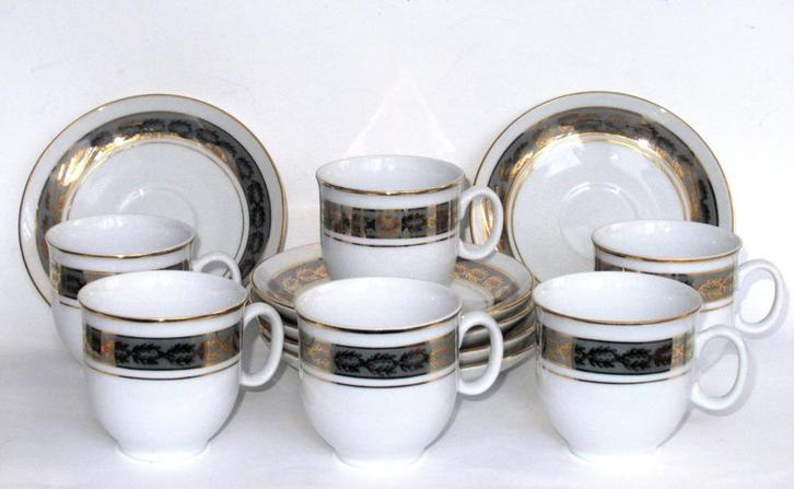H&C Czechoslovakia nieuwe Porseleinen koffieset van de '80., Antiek en Kunst, Antiek | Porselein, Ophalen of Verzenden