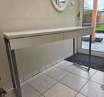 Hoogglans witte bijzettafel / sidetable, Huis en Inrichting, Tafels | Sidetables, Ophalen, 100 tot 150 cm, Zo goed als nieuw, Grenenhout