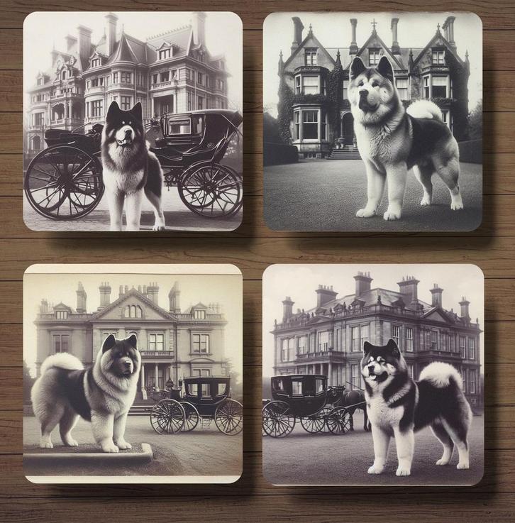 Akita Victoriaanse onderzetters met houder, Huis en Inrichting, Woonaccessoires | Onderzetters, Nieuw, Glas of Kopje, Ophalen of Verzenden