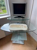 Glazen Bureau / Computertafel, Huis en Inrichting, Kasten | Computermeubels, Ophalen, Gebruikt, 70 tot 120 cm, Glas