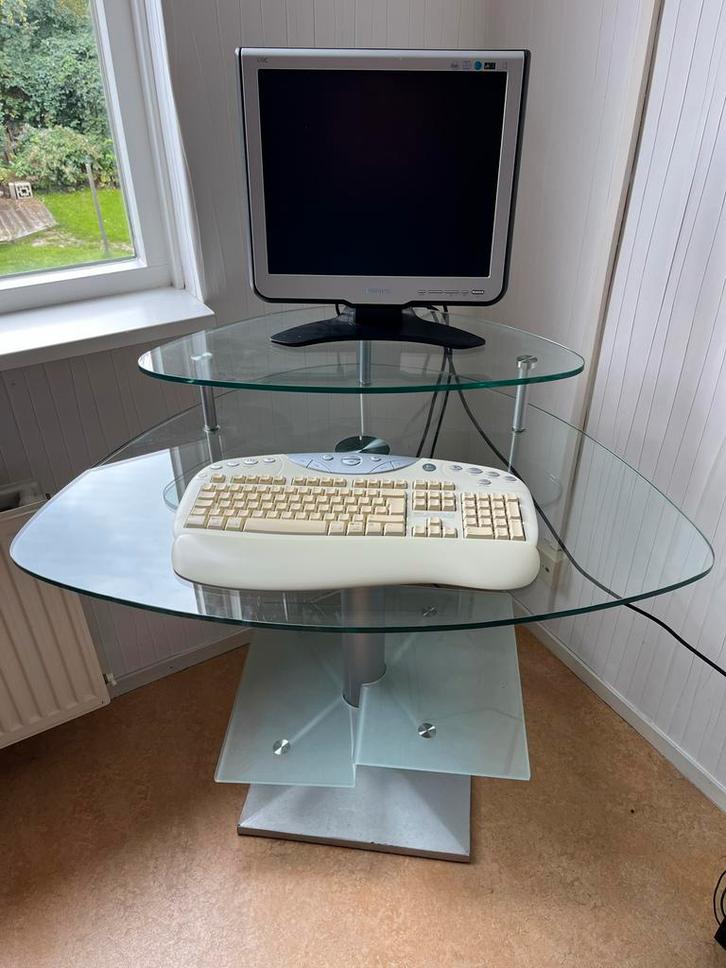 Glazen Bureau / Computertafel, Huis en Inrichting, Kasten | Computermeubels, Gebruikt, 70 tot 120 cm, 40 tot 80 cm, Glas, Ophalen
