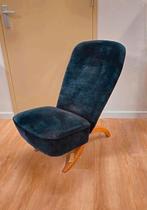 Vintage Theo Ruth Congo Fauteuil Stoel Donker Blauw, Ophalen, Blauw, Zo goed als nieuw, Nvt