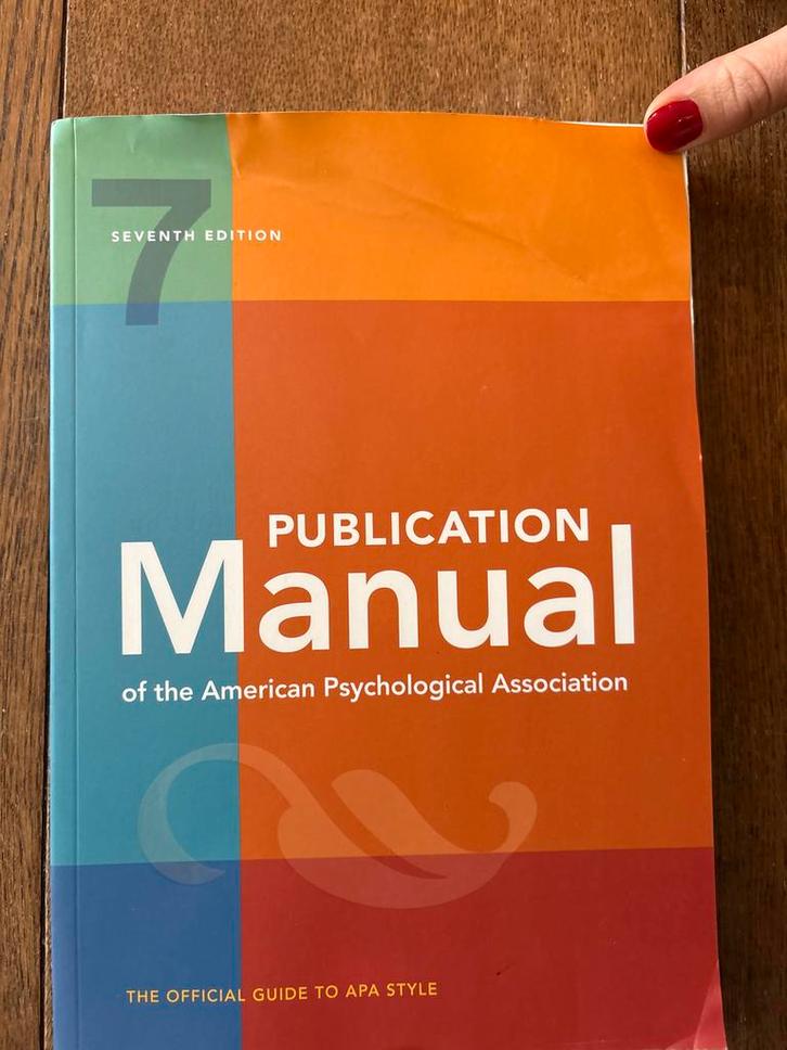 APA Style Guide 7e, Boeken, Studieboeken en Cursussen, Zo goed als nieuw, HBO, Gamma, Ophalen of Verzenden