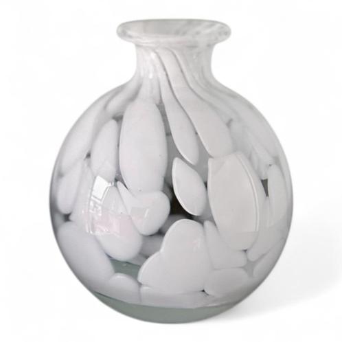 Fidrio Bolvase White Granulate (2x), Huis en Inrichting, Woonaccessoires | Vazen, Nieuw, Wit, Minder dan 50 cm, Glas, Ophalen of Verzenden