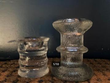 3 Glas kandelaar Pukeberg Staffan Gellerstedt Zweden 1970 beschikbaar voor biedingen