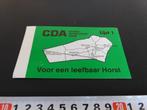 sticker Politiek CDA lijst 1 Voor een leefbaar Horst, Ophalen, Zo goed als nieuw, Bedrijf of Vereniging