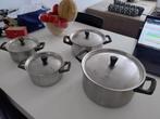 pannenset, Huis en Inrichting, Keuken | Potten en Pannen, Ophalen, Gebruikt, Rvs, Pannenset