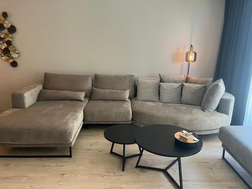bank + hocker, Huis en Inrichting, Banken | Bankstellen, Zo goed als nieuw, 300 cm of meer, 150 cm of meer, Stof, Ophalen