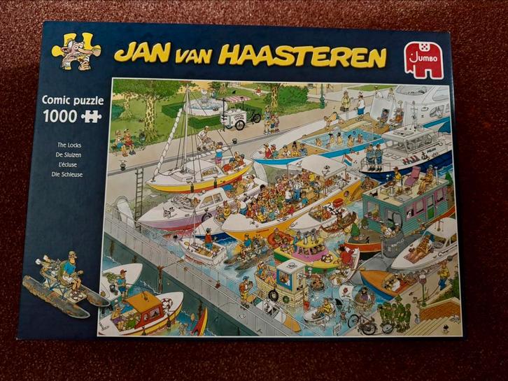 Jan van Haasteren puzzel de Sluizen 1000 stukjes, Hobby en Vrije tijd, Denksport en Puzzels, Zo goed als nieuw, Legpuzzel, 500 t/m 1500 stukjes