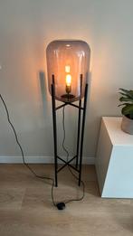 Staande lamp smoke glas zwart, Ophalen, Gebruikt, Glas