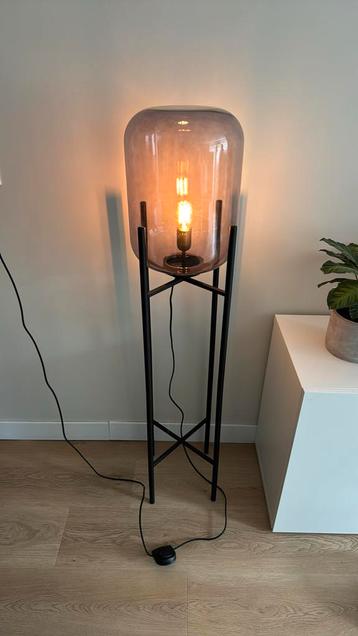 Staande lamp smoke glas zwart