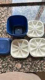 Tupperware IJsblokjesmaker, Ophalen of Verzenden, Gebruikt, Blauw, Bak of Kom