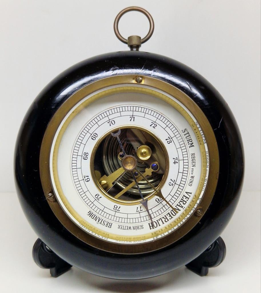 Aneroïde ronde barometer Duitsland 1e helft 20e eeuw., Ophalen of Verzenden, Zo goed als nieuw, Barometer