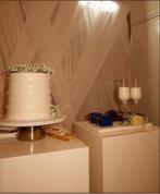 Witte hoogglans zuilen /pilaren, set van 2 stuks, Huis en Inrichting, Woonaccessoires | Zuilen en Pilaren, Ophalen of Verzenden