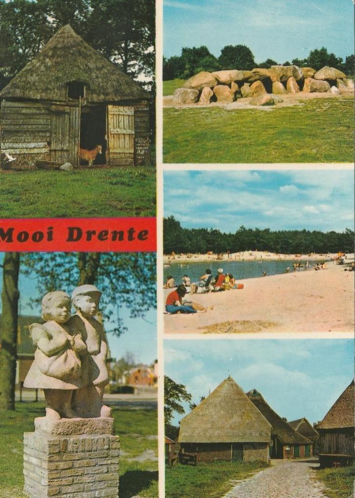 DRENTHE Schuur Ot en Sien Hunebed Strand, Verzamelen, Ansichtkaarten | Nederland, Gelopen, Drenthe, 1980 tot heden, Verzenden
