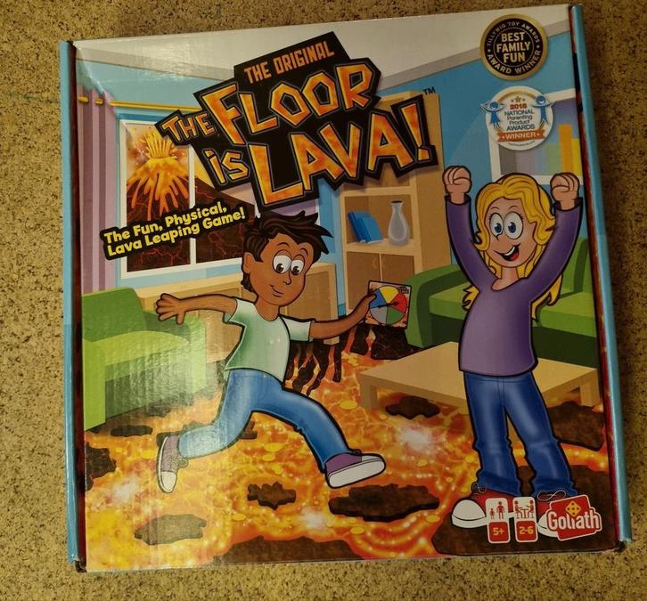 The Floor is Lava!, Hobby en Vrije tijd, Gezelschapsspellen | Bordspellen, Zo goed als nieuw, Een of twee spelers, Drie of vier spelers