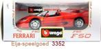 Bburago Ferrari F50 1:18 1995 kleur Rood modelauto 3352, Ophalen of Verzenden, Nieuw, Auto, Bburago