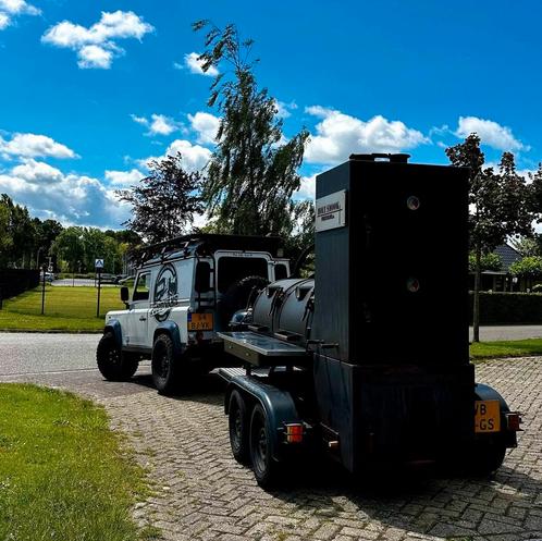 Smoker-set + Landrover Defender – Professionele BBQ, Tuin en Terras, Houtskoolbarbecues, Gebruikt, Ophalen