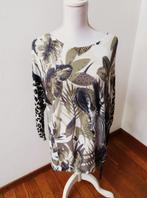 S19 MONARI shirt linnen katoen wit groen grijs maat 38, Kleding | Dames, Maat 38/40 (M), Monari, Nieuw, Ophalen of Verzenden