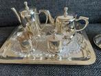 Verzilverd thee servies met dienblad, Huis en Inrichting, Keuken | Servies, Ophalen, Overige materialen, Gebruikt, Overige typen