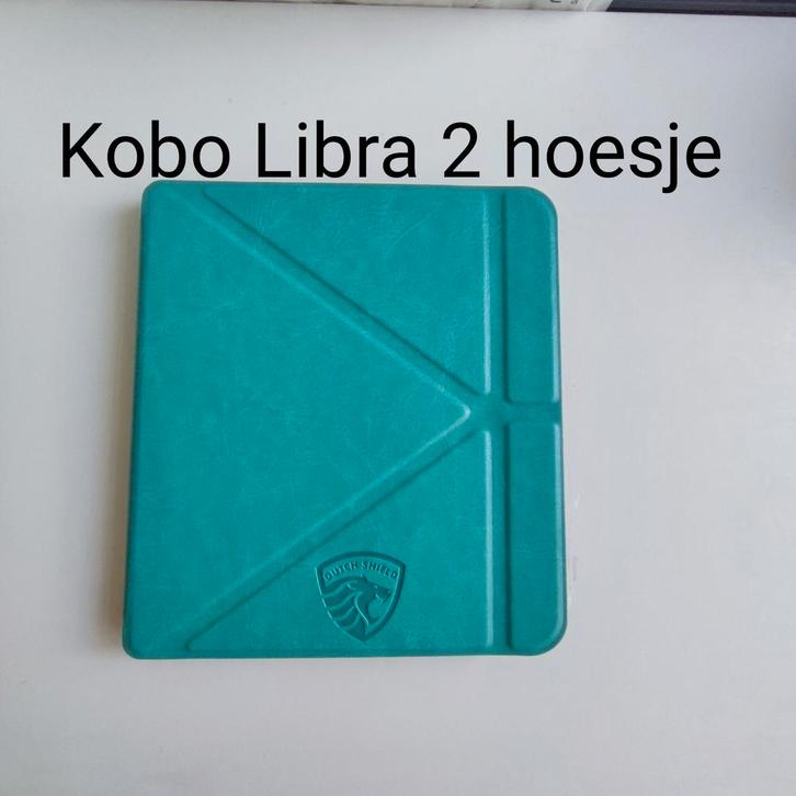Kobo Libra 2 turquoise origami hoesje / Kobo Libra 2 hoesje, Computers en Software, E-readers, Nieuw, 7 inch, Ophalen of Verzenden
