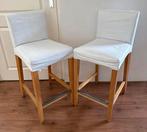 2x IKEA Barkrukken Hout met Stoffen Bekleding, Huis en Inrichting, Ophalen, Met voetsteun, 60 tot 90 cm, Zo goed als nieuw