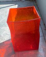 Finse Oranje grote Vaas , Vintage handmade,  pontil,, Antiek en Kunst, Antiek | Glas en Kristal, Ophalen of Verzenden