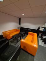 oranje bankstel, blikvanger, 2 stuks samen 200 Euro, Gebruikt, 150 tot 200 cm, Tweepersoons, Ophalen of Verzenden