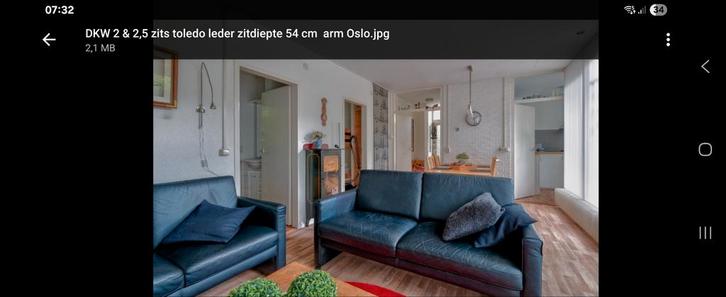 2  en 2,5 zits lederen banken, Huis en Inrichting, Banken | Complete zithoeken, Gebruikt, Ophalen