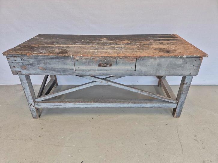vintage werkbank, Antiek en Kunst, Antiek | Meubels | Stoelen en Banken, Ophalen