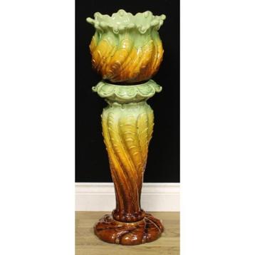 gezocht bloempot  leeds art pottery art nouveau piedestal  beschikbaar voor biedingen
