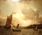 Zeer groot Hollands zeezicht uit de 19e eeuw., Antiek en Kunst, Kunst | Schilderijen | Klassiek, Ophalen