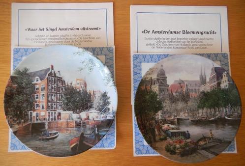2 x de Amsterdamse grachten wandborden met certificaat zgan, Antiek en Kunst, Antiek | Wandborden en Tegels, Ophalen of Verzenden