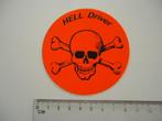 sticker oud HELL DRIVER Skull doodshoofd retro auto motor, Verzenden, Zo goed als nieuw, Bedrijf of Vereniging