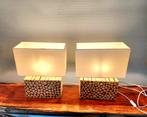 Leuke lampen 2 stuks hout modern, Ophalen, Zo goed als nieuw, Hout
