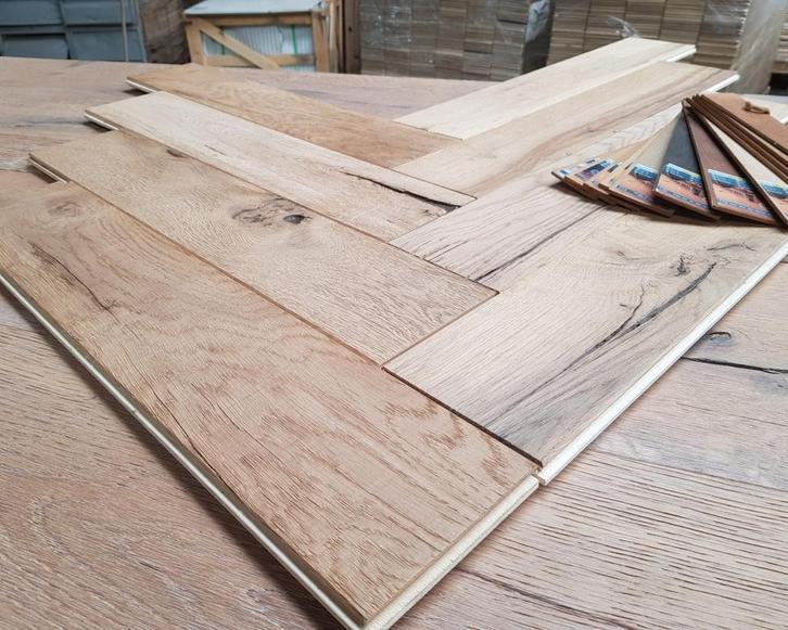 Oude eiken visgraat vloeren Visgraatparket, Huis en Inrichting, Stoffering | Vloerbedekking, Nieuw, Parket, 75 m² of meer, Ophalen of Verzenden