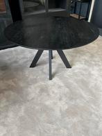 Ronde Mangohouten Eettafel 130cm - Spinpoot, Huis en Inrichting, Tafels | Eettafels, Info@savoireinteriors.com, Rond, Ophalen of Verzenden
