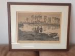 gravure F. Meaulle Emile Claus " Le bateau qui passe"  1883, Antiek en Kunst, Kunst | Etsen en Gravures, Ophalen
