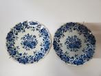 Delfts Blauw bord borden 2 stuks Boch Belgium, Antiek en Kunst, Ophalen